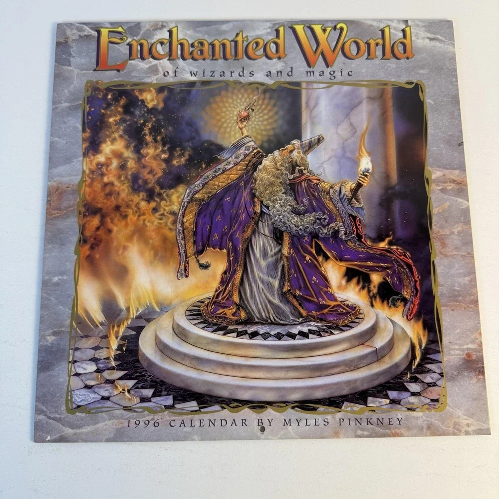 Vintage‎ 1996 Enchanted World Wizards & Magic Calendar Myles Pinkney Portal Art